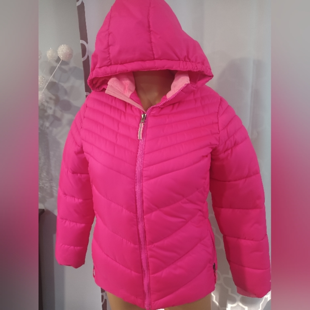 Champion CQ Girts  pink puffer full zip Hooded Size: L 10/12
